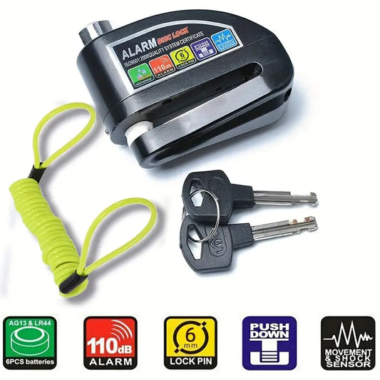 Umedo High-Decibel Bike Alarm Lock – 110dB Siren, Motion & Vibration Detection, Steel Cable, Durable Aluminum Body