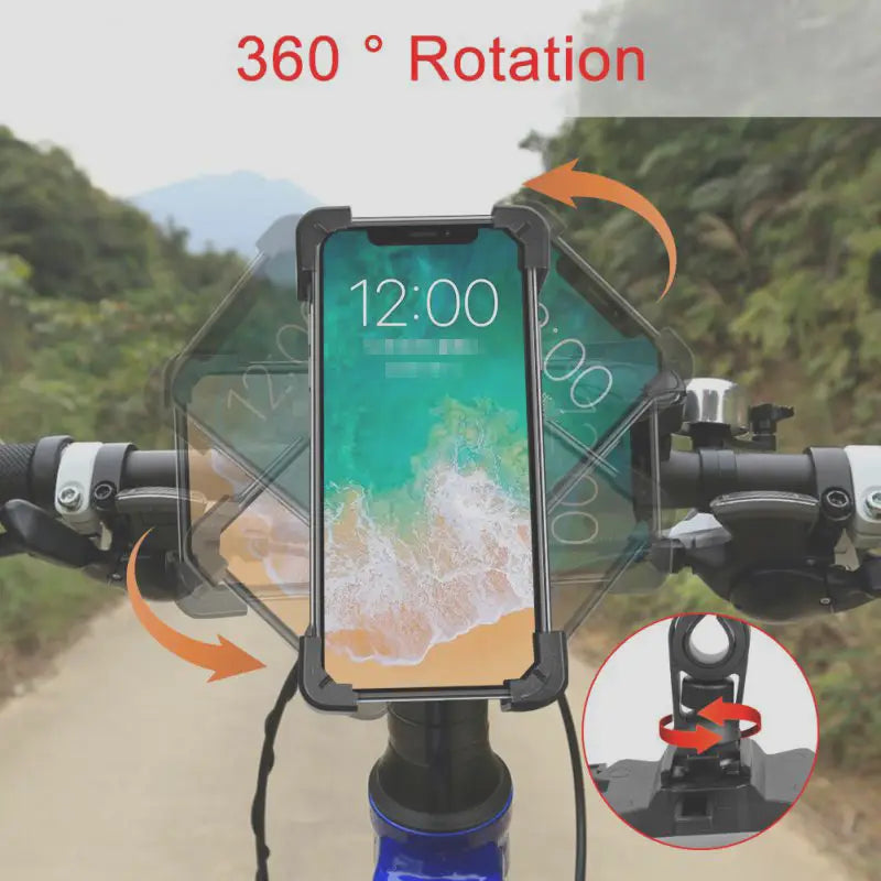 Bicycle Phone Holder – Shockproof Elastic Handlebar Mount, Reinforced Grip for MTB, Road & Commuter Bikes