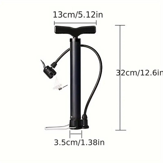 High-Pressure Floor Pump 120 PSI – Universal Bicycle Tire Inflator with Presta & Schrader Valve Adapters, Sports Ball & Balloon Use