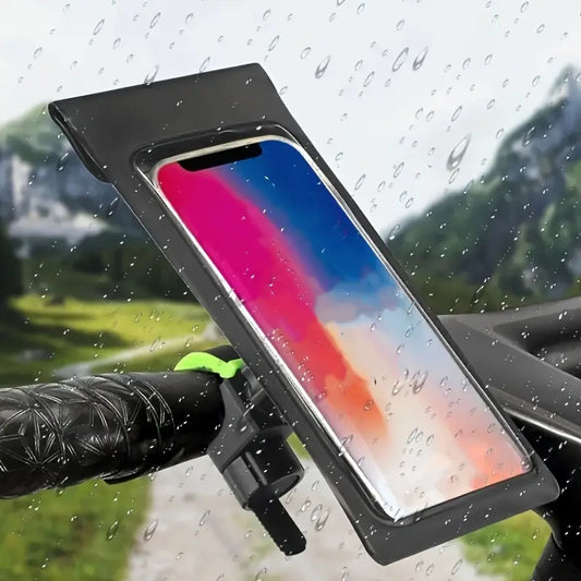 Waterproof 360° Rotatable Bike Phone Mount Bag – Universal Handlebar Holder, Fits 4–6.7" Smartphones, Full Touch/Face ID Access