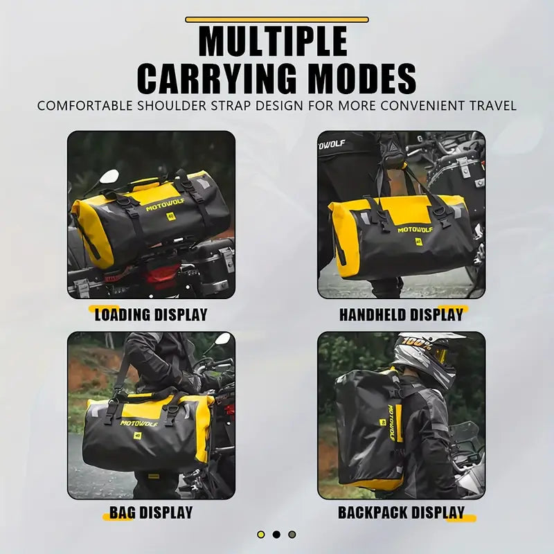 Waterproof Motorcycle Tail Bag – 40L/66L Dry Bag Roll Pack, Rear Seat Travel & Luggage Duffle.