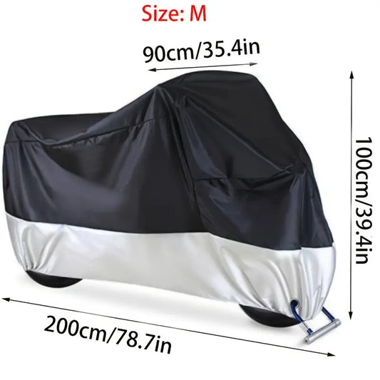 Durable Motorcycle & Bicycle Cover with Locking Straps & Carry Bag - Fit for 4XL to M Sizes, Indoor/Outdoor Use, Bike Cover for Motorcycle, Secure Storage Solution