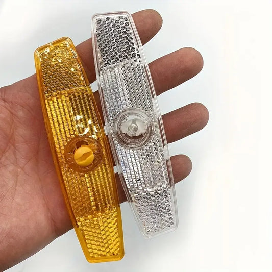 Bike Reflective Vane Stickers (2pcs) – White & Orange, High-Visibility Safety Sheets for Night Riding