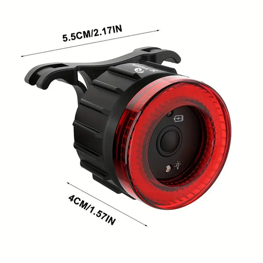 X-TIGER Intelligent Bicycle Tail Light – Automatic Brake Sensor, USB Rechargeable LED, IPX5 Waterproof Rear Bike Light
