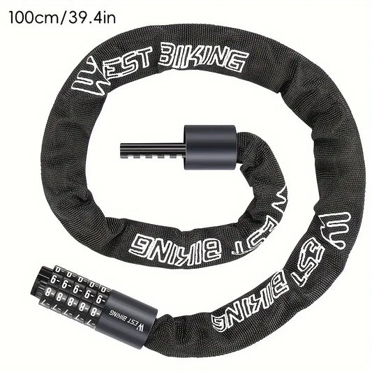 Heavy-Duty Anti-Theft Bike Chain Lock – 5-Digit Combination, Rust-Proof Security for Bicycles, Motorcycles & E-Bikes