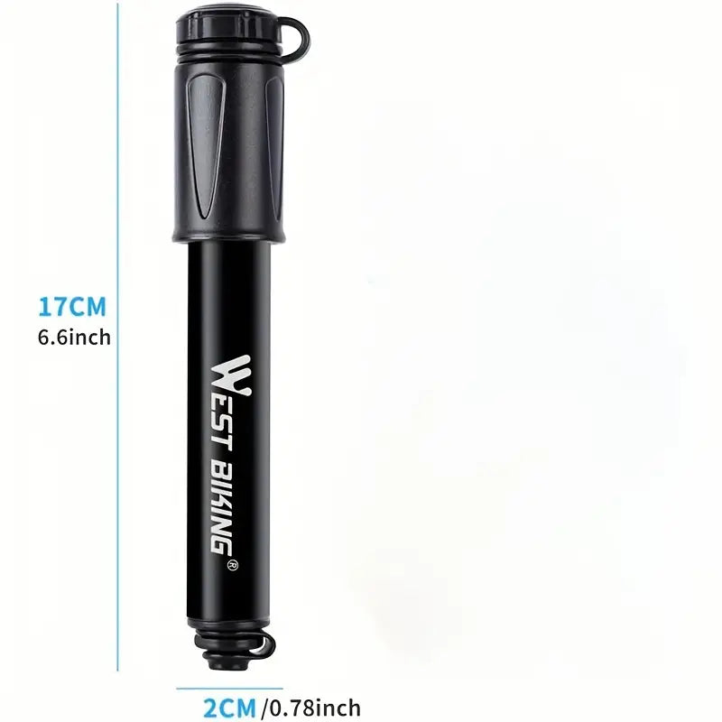 Aluminum Alloy Mini Bicycle Pump – Portable Hand Pump with Fast Inflation, Presta & Schrader Valve, Includes Ball Needle & Frame Mount
