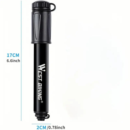 Aluminum Alloy Mini Bicycle Pump – Portable Hand Pump with Fast Inflation, Presta & Schrader Valve, Includes Ball Needle & Frame Mount