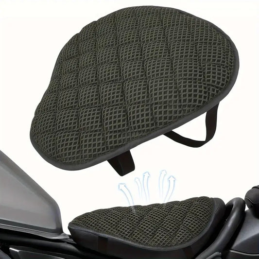 Motorcycle Seat Cushion Cover – Quick-Dry Washable Mesh, Shock-Absorbing Comfort with Heat Insulation Pad