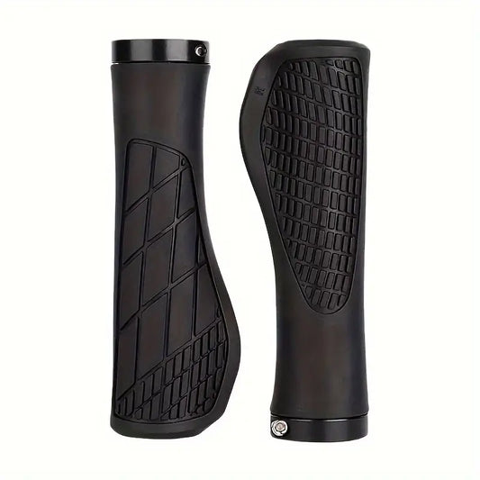 Professional Mountain Bike Handlebar Grips – Double Lock Security, Non-Slip Shock-Absorbing Rubber, Fits MTB, BMX, Cruiser & Folding Bikes