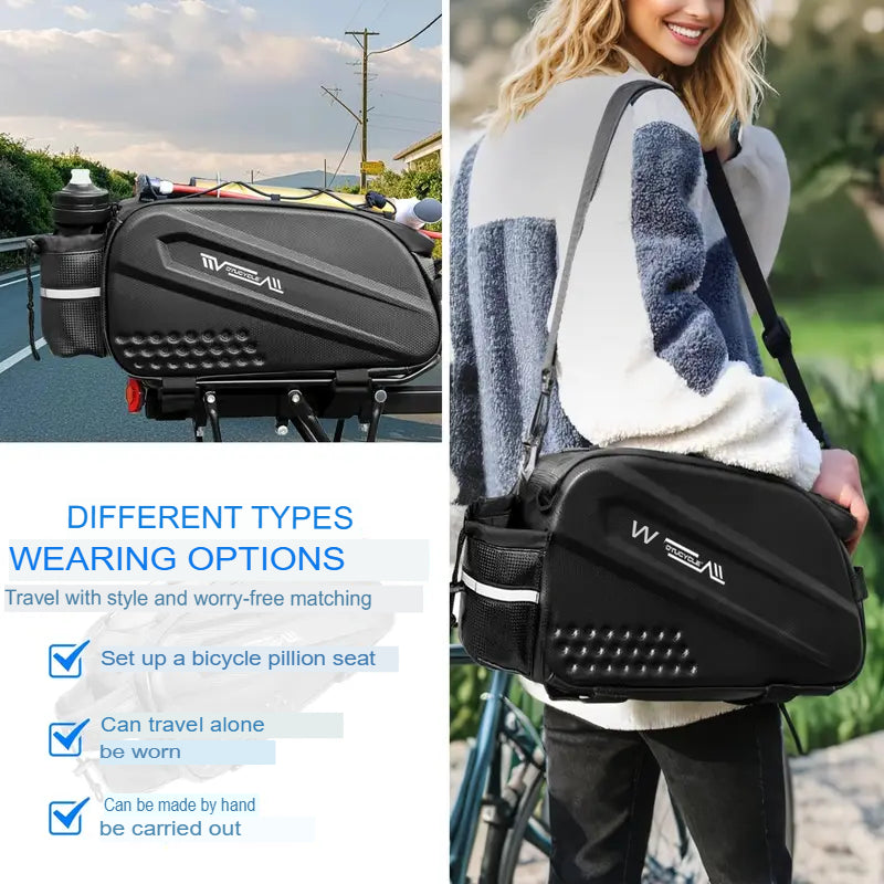 Waterproof Bicycle Rack Bag – Hard Shell Rear Seat Storage for Mountain Bikes, E-Bikes & Road Bikes, Large Capacity