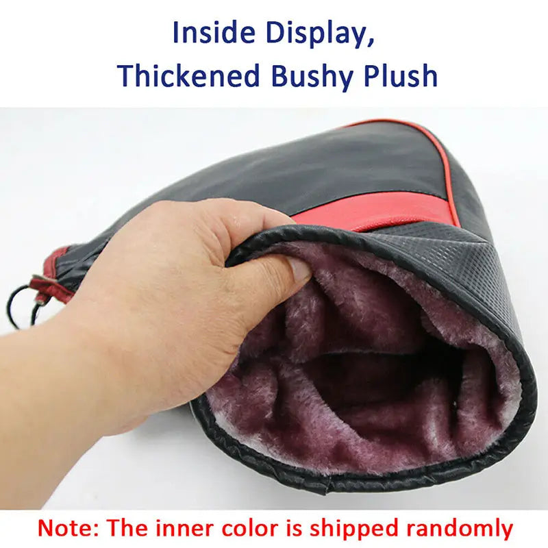Motorcycle Handlebar Gloves – Winter Riding Mitts with Faux Leather Lining, Lace-Up Closure, for Motorbikes, E-Bikes & Scooter