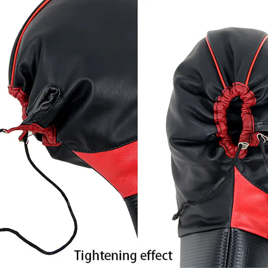 Motorcycle Handlebar Gloves – Winter Riding Mitts with Faux Leather Lining, Lace-Up Closure, for Motorbikes, E-Bikes & Scooter