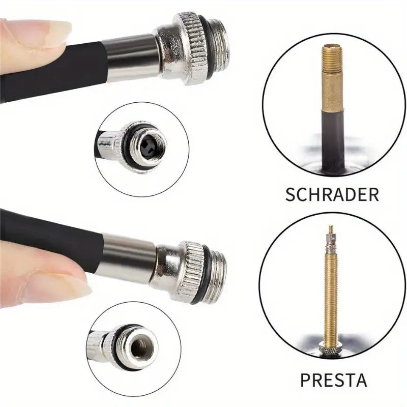 Aluminum Alloy Mini Bicycle Pump – Portable Hand Pump with Fast Inflation, Presta & Schrader Valve, Includes Ball Needle & Frame Mount