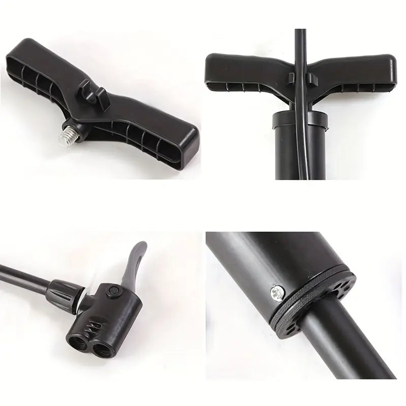High-Pressure Mini Bike Pump – 120 PSI Portable Tire Inflator with Alloy Base, Fits Presta & Schrader Valves + Sports Needles