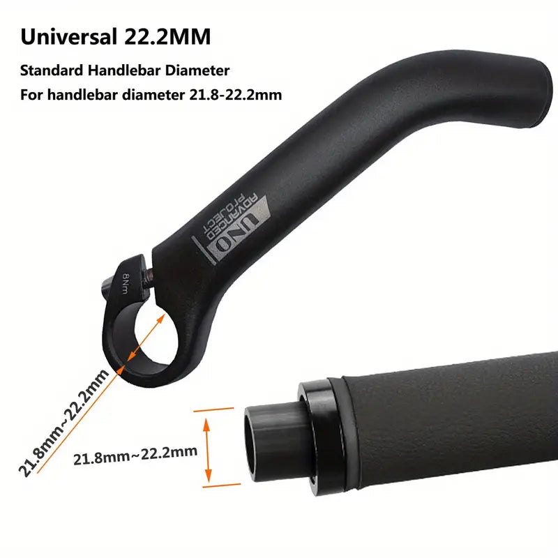 Mountain Bike Auxiliary Handlebar – 1 Pair Aluminum Alloy Bar Ends, Ergonomic Hand Rest for Cycling