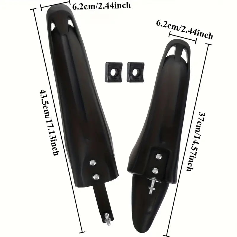 Bike Mudguard Set (2pcs) – Dustproof Front & Rear Splash-Proof Fenders, Universal Fit for Mountain & Road Bicycle