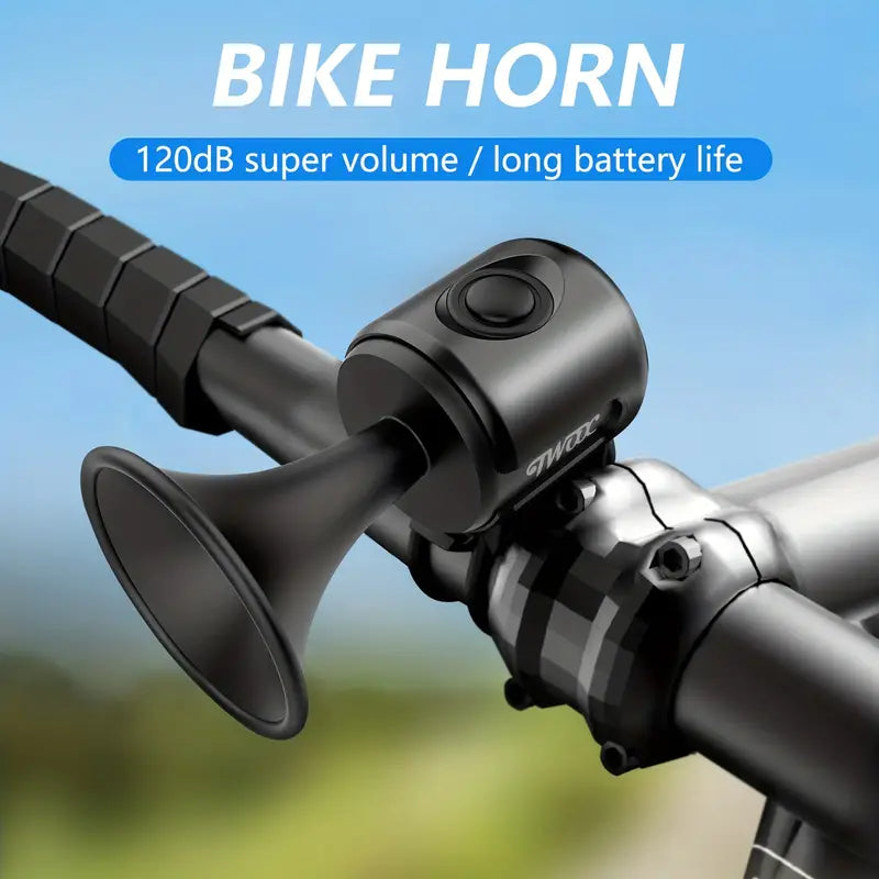 TWOOC Electric Bicycle Horn – 120dB Loud Sound Safety Bell, Compact & Easy Mount