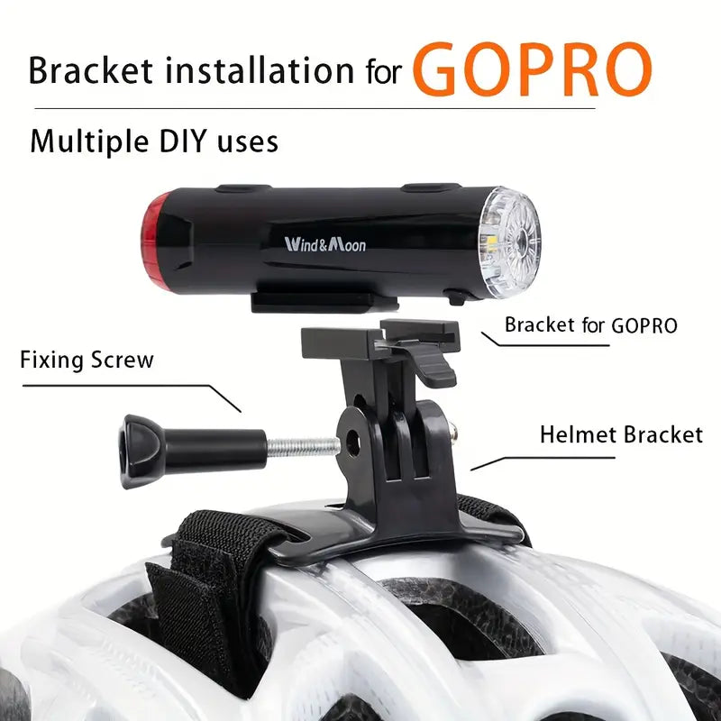 Wind & Moon USB Rechargeable Bike Helmet Light – 200 Lumens, 10H Runtime, 360° Visibility, All-Weather Cycling Safety