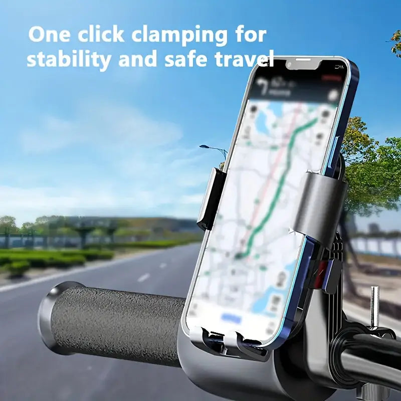 Universal Phone Holder – Shockproof Handlebar Mount for Bicycles, Motorcycles, E-Scooters & Delivery Riders