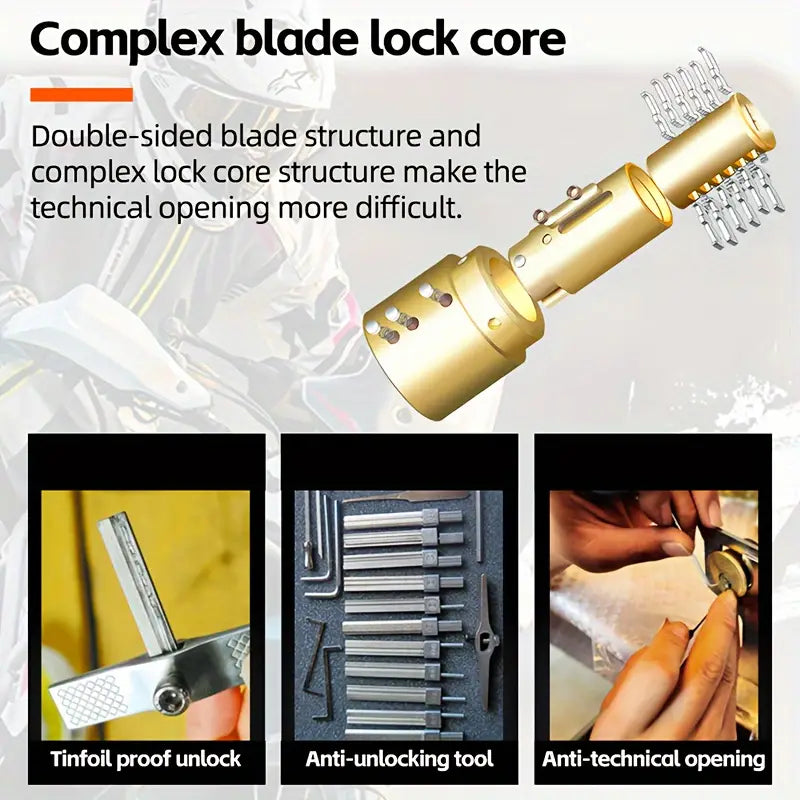 Heavy-Duty Bike Chain Lock – Anti-Theft Security for Bicycles, Motorcycles, Scooters & Doors, Includes 2 Keys