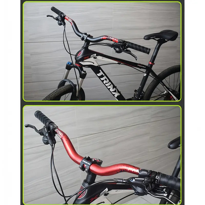 Mountain Bike Handlebars – Aluminum Alloy, 60mm Lift, 12° Incline, 720/780mm Length Options, Ergonomic Grip, Multiple Colors