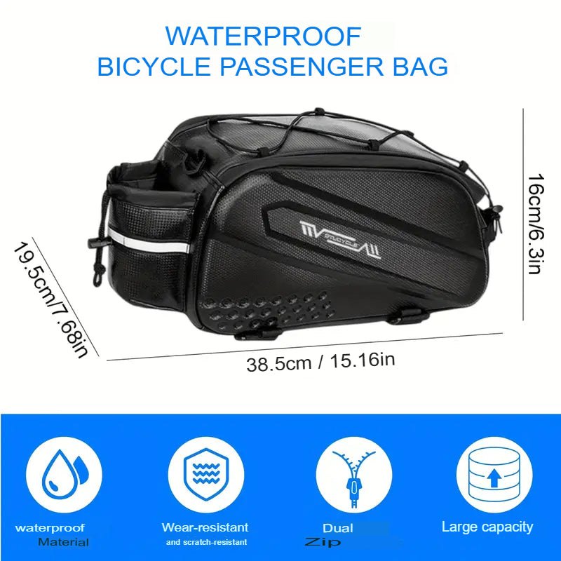 Waterproof Bicycle Rack Bag – Hard Shell Rear Seat Storage for Mountain Bikes, E-Bikes & Road Bikes, Large Capacity
