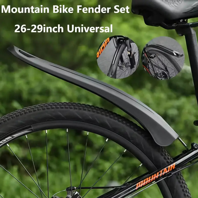Bike Mudguard Set (2pcs) – Dustproof Front & Rear Splash-Proof Fenders, Universal Fit for Mountain & Road Bicycle