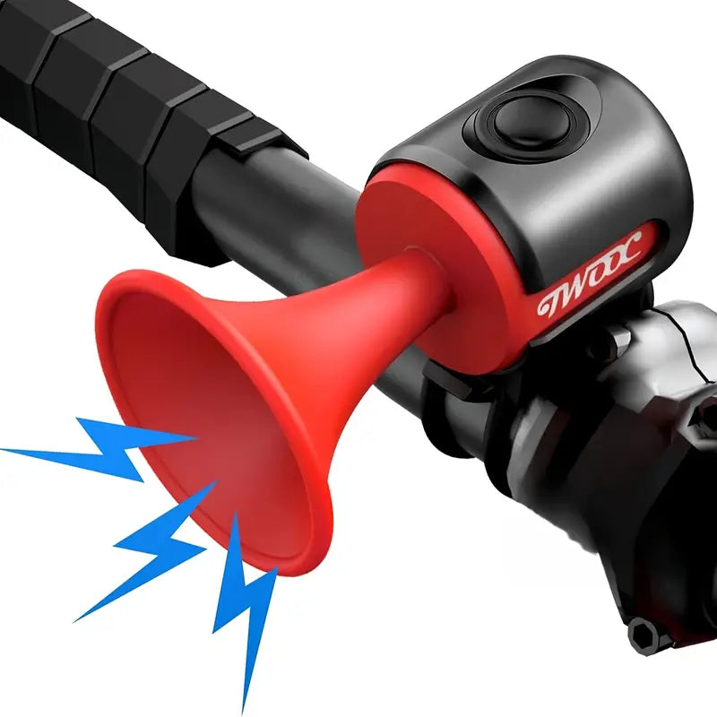 120dB Electric Bike Horn – Loud Bicycle Bell Sound, Battery Powered, IPX4 Waterproof, Fits Road Bikes, Mountain Bikes & Scooters