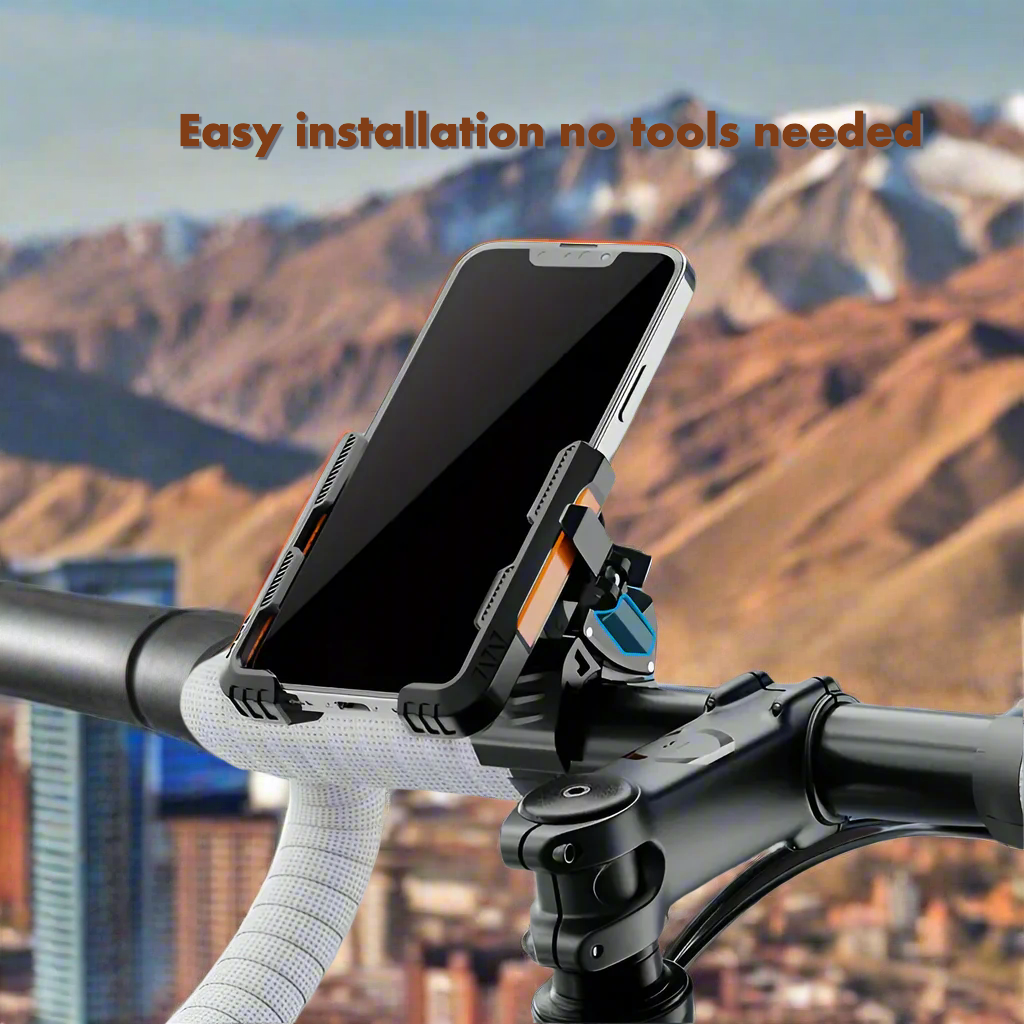 Universal Motorcycle & Bicycle Phone Mount – 360° Rotatable, Stable & Adjustable Holder for Smartphones